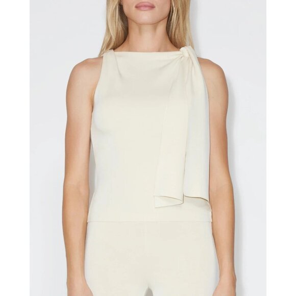 Khy Sueded Stretch Knotted Top in Stone - Picture 2 of 6